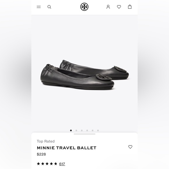 Tory Burch Shoes - Black leather Tory Burch Minnie ballet flats